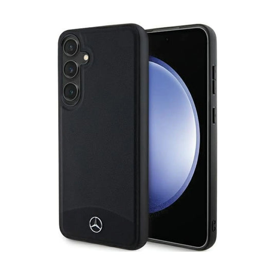 Mercedes Hülle Leather Textured & Plain MagSafe Schwarz – Galaxy S24