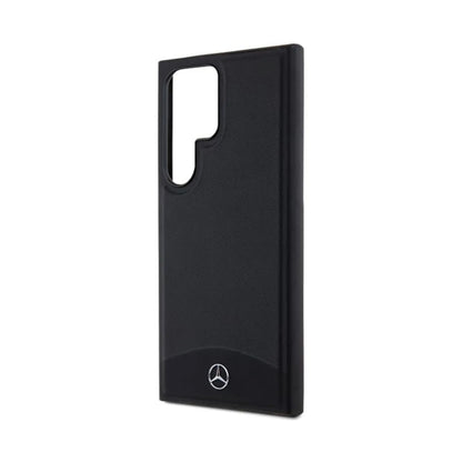 Mercedes Echtleder MagSafe Case, Schwarz Logo - Samsung Galaxy S24 Ultra