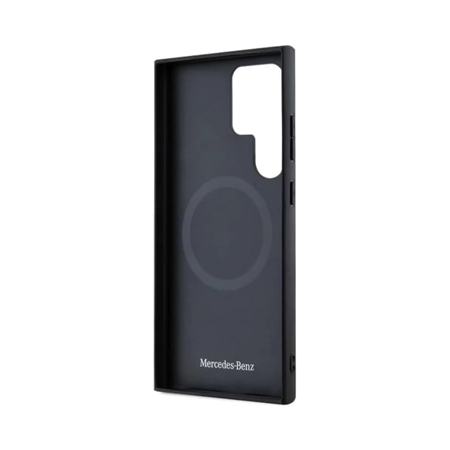 Mercedes Echtleder MagSafe Case, Schwarz Logo - Samsung Galaxy S24 Ultra