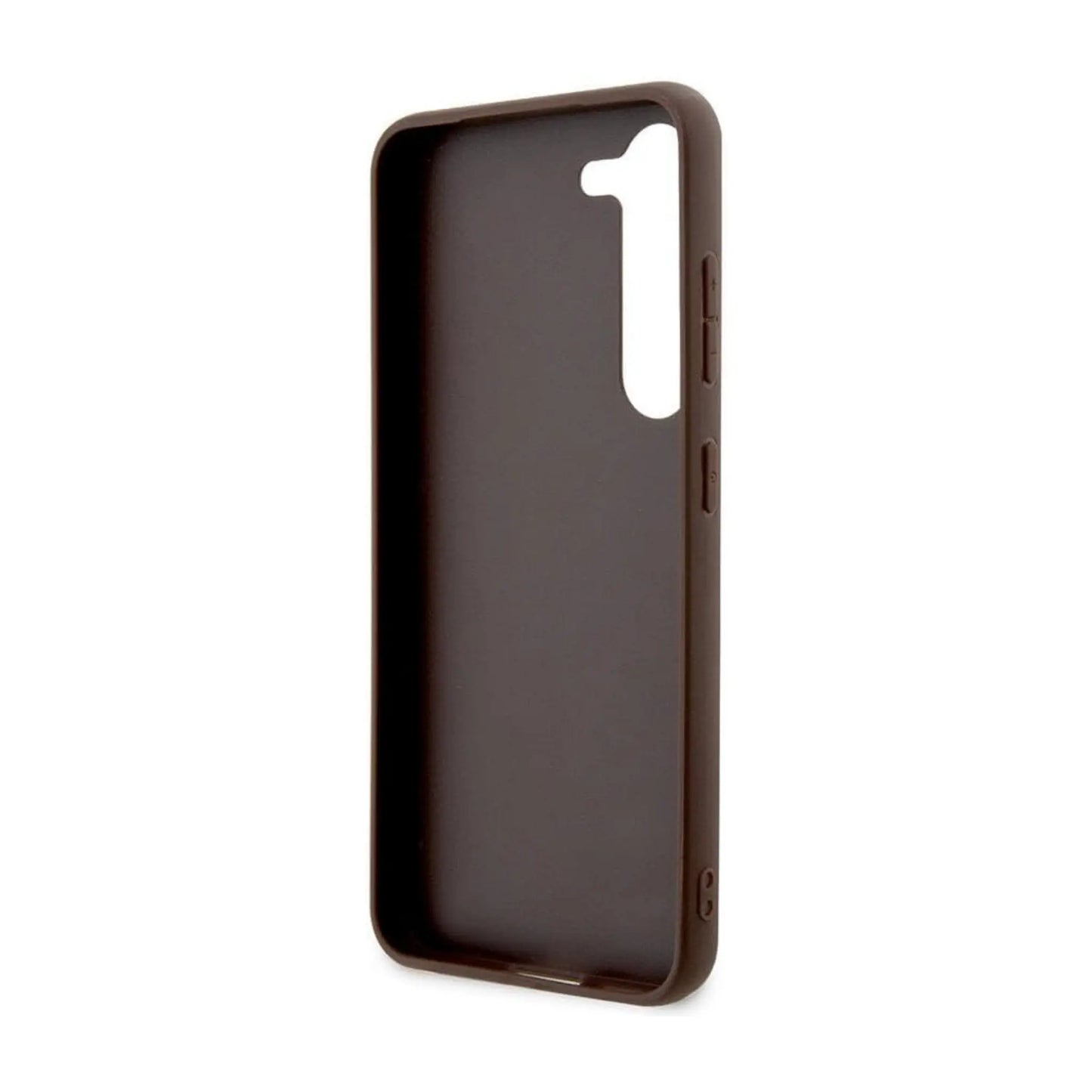 Guess Hülle 4G Bottom Stripe Metall Logo Kollektion Braun - Galaxy S24+