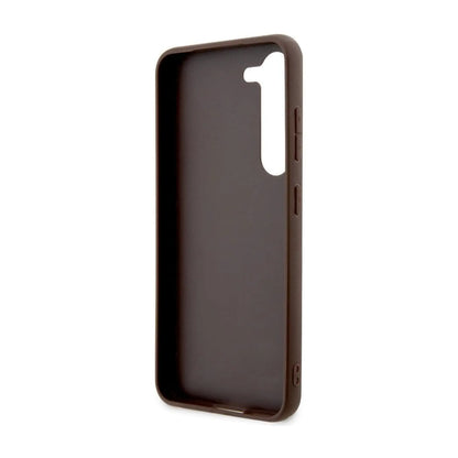 Guess Hülle 4G Bottom Stripe Metall Logo Kollektion Braun - Galaxy S24+