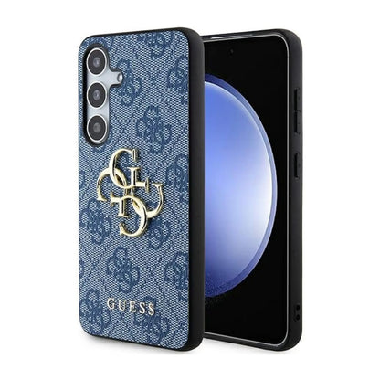 Guess 4G Metal Logo Case, Blau - Galaxy S24+