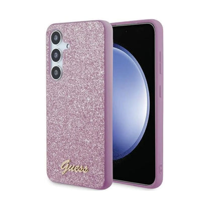 Guess Glitter Script Hülle – Galaxy S24 Plus Lila