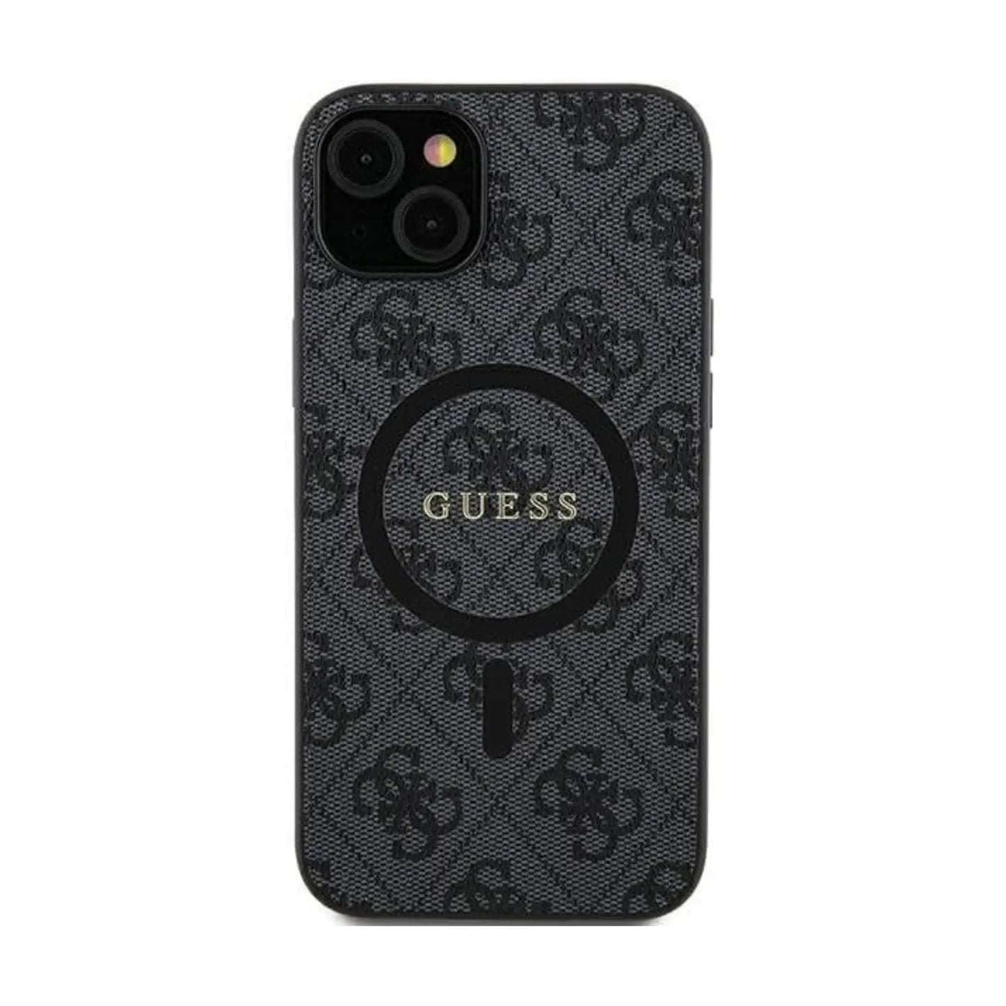 Guess 4G Leder Hülle Schwarz für Magsafe Galaxy S24 Plus