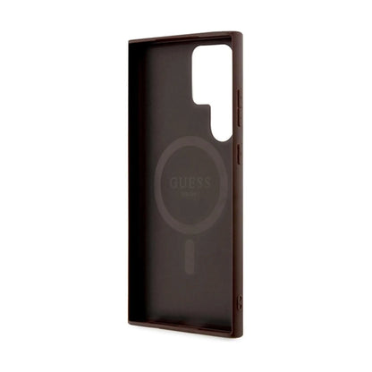 Guess 4G Leder Case, Braun - Galaxy S24 Ultra