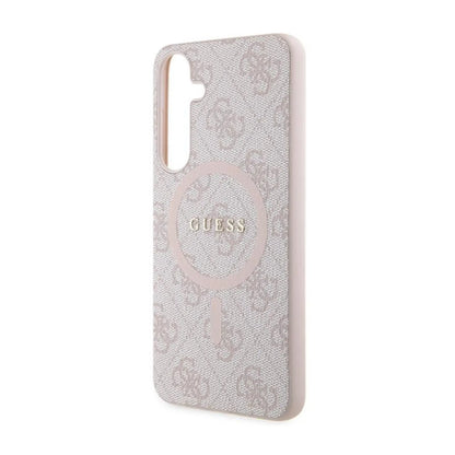 Guess Hülle 4G Leder Metall Logo MagSafe Rosa – Galaxy S24+