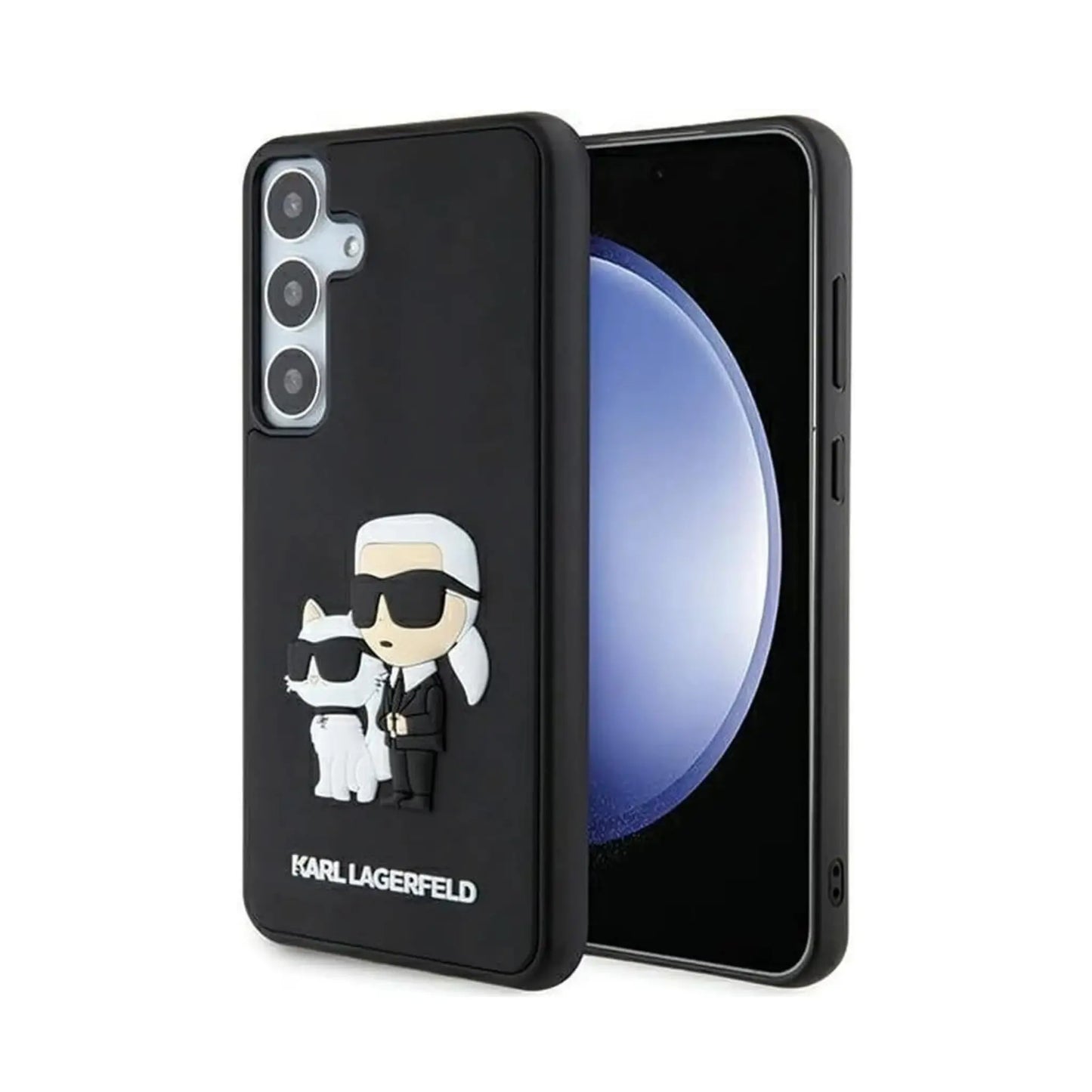 Karl Lagerfeld Saffiano Karl & Choupette Case, Schwarz - Samsung Galaxy S24