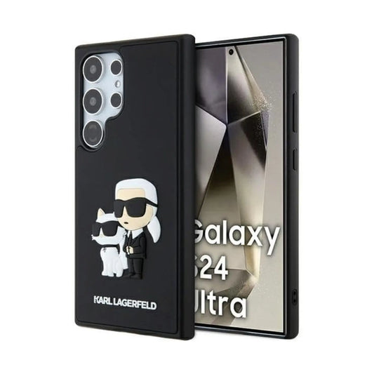 Karl Lagerfeld Hülle Polyurethan Saffiano Karl & Choupette Schwarz – Galaxy S24 Ultra