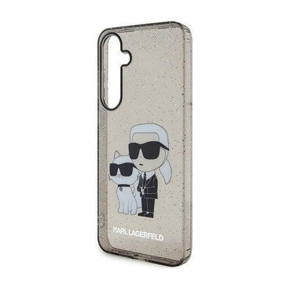Karl Lagerfeld Glitzer Karl & Choupette Hardcase KLHCS24SHNKCTGK, Schwarz - Samsung Galaxy S24 S921