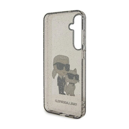 Karl Lagerfeld Glitzer Karl & Choupette Hardcase KLHCS24SHNKCTGK, Schwarz - Samsung Galaxy S24 S921