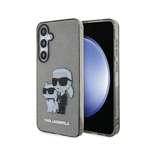 Karl Lagerfeld Hülle IML Glitter Karl & Choupette Schwarz – Galaxy S24+