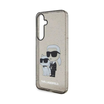 Karl Lagerfeld Hülle IML Glitter Karl & Choupette Schwarz – Galaxy S24+