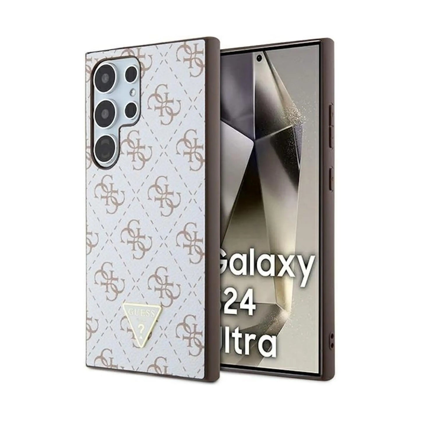 Guess 4G Triangle Case, Weiß - Galaxy S24 Ultra