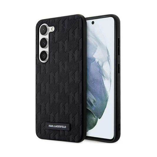 Karl Lagerfeld Hülle Saffiano Monogram Metal Logo Schwarz – Galaxy S24