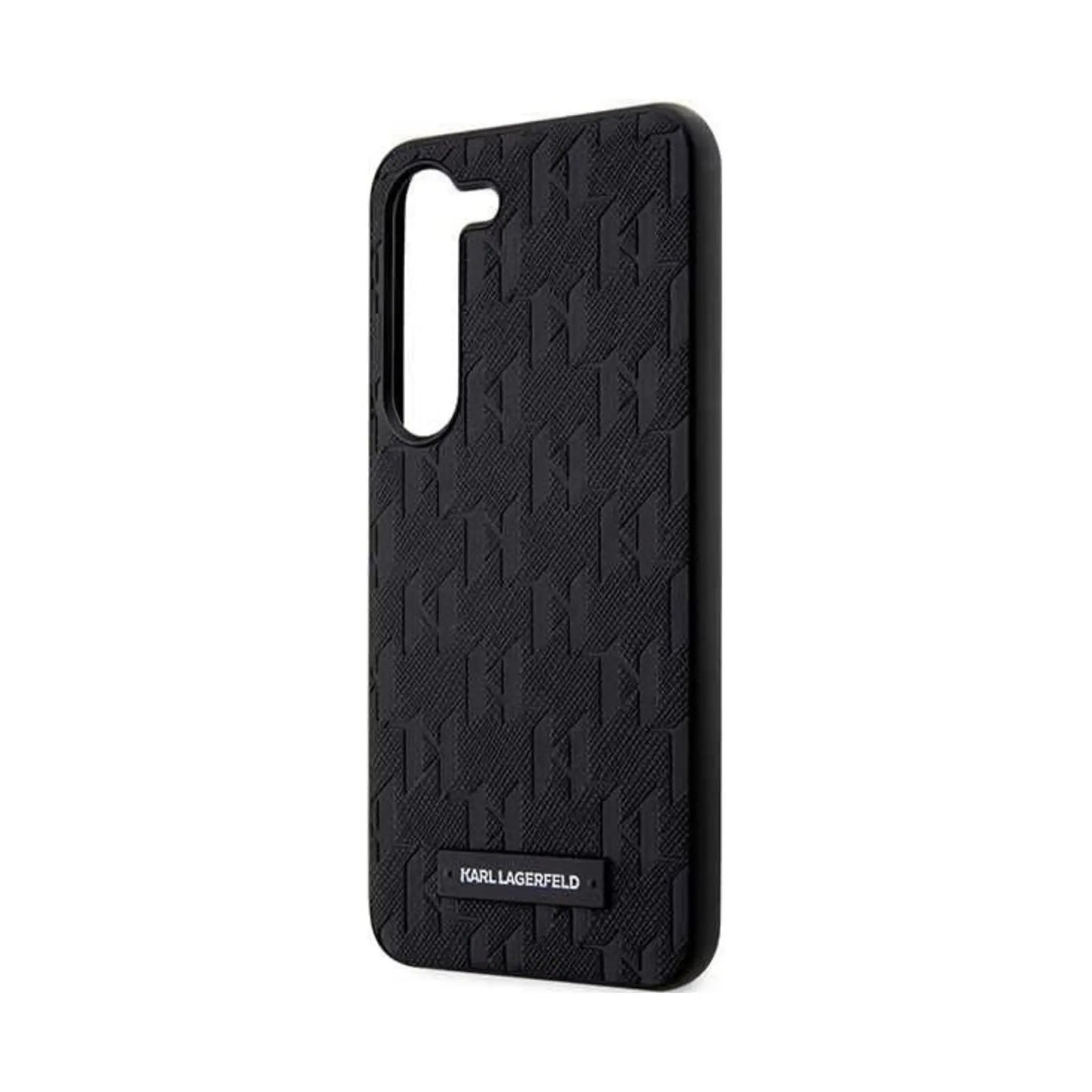 Karl Lagerfeld Saffiano Monogram Metal Logo Case, Schwarz – Galaxy S24+