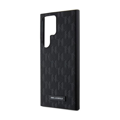 Karl Lagerfeld Hülle Saffiano Monogram Metal Logo Schwarz – Galaxy S24 Ultra