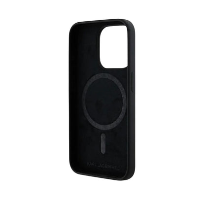 Karl Lagerfeld KLHMP15LSCMKCRHK Silicone Karl & Choupette Case, Black – iPhone 15 Pro