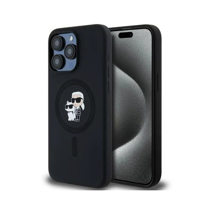 Karl Lagerfeld Hülle Back Cover KC Head Ring MagSafe Schwarz – iPhone 15 Pro Max