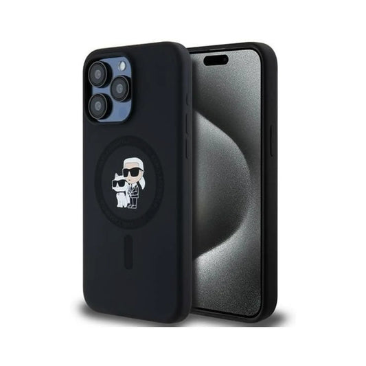 Karl Lagerfeld Hülle Back Cover KC Head Ring MagSafe Schwarz – iPhone 15 Pro Max