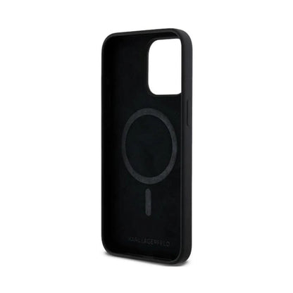 Karl Lagerfeld Hülle Back Cover KC Head Ring MagSafe Schwarz – iPhone 15 Pro Max