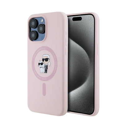 Karl Lagerfeld KC Head Ring MagSafe Case, Pink – iPhone 15 Pro