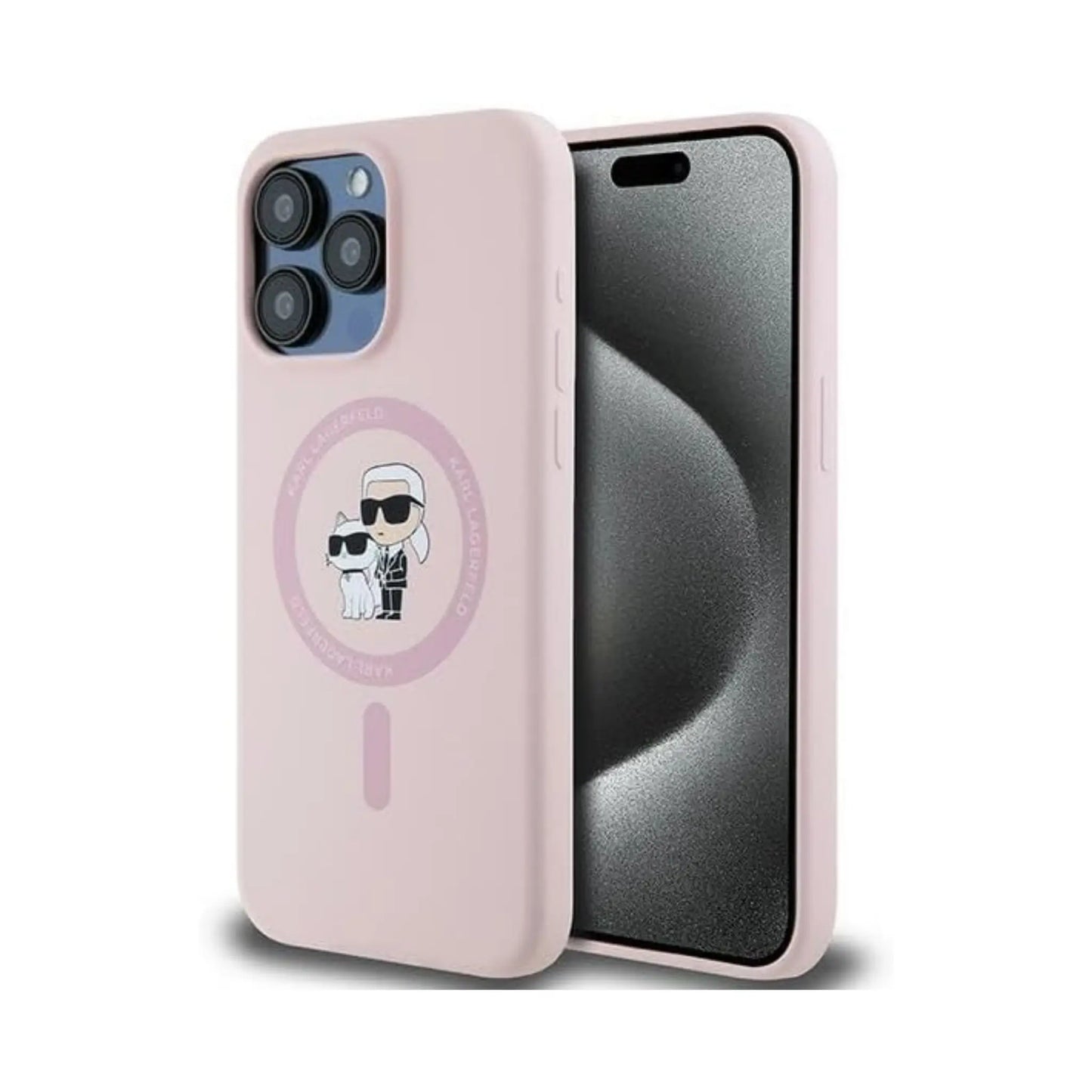 Karl Lagerfeld Hülle Back Cover KC Head Ring MagSafe Pink – iPhone 15 Pro Max
