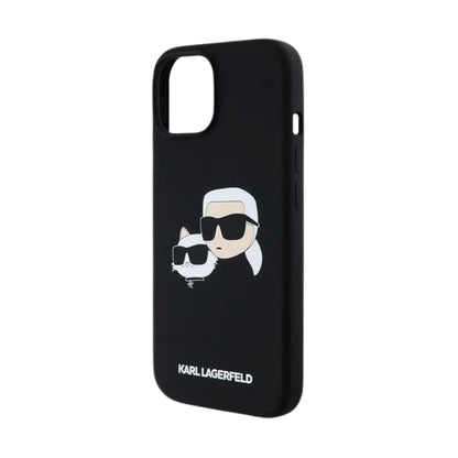 Karl Lagerfeld KLHMP15SSKCHPPLK Silicone Karl & Choupette Case, Transparent – iPhone 15 / 14 / 13