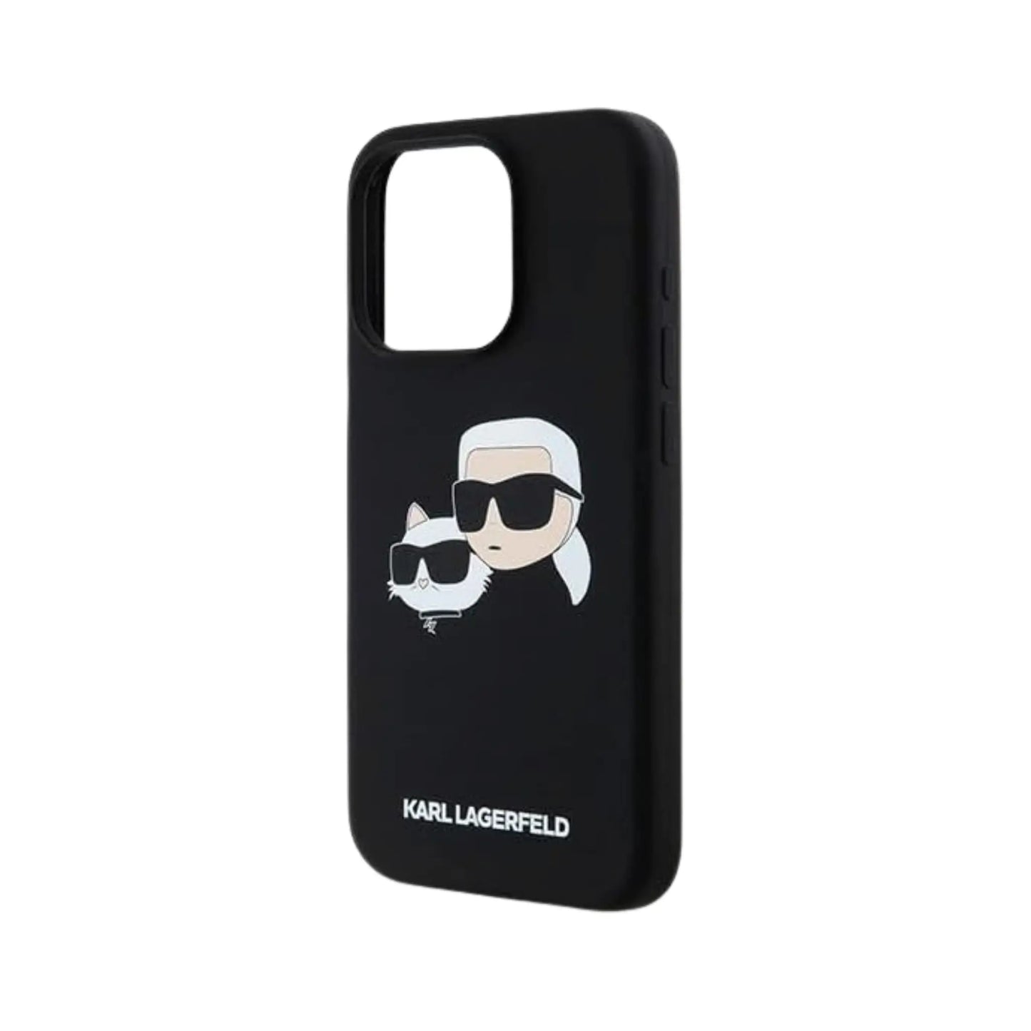 Karl Lagerfeld Double Heads Print MagSafe Case, Schwarz – iPhone 15 Pro