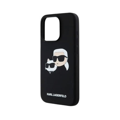 Karl Lagerfeld Double Heads Print MagSafe Case, Schwarz – iPhone 15 Pro