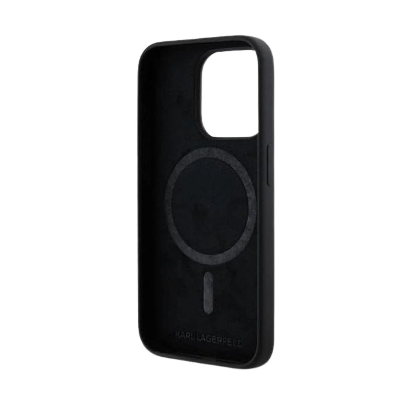 Karl Lagerfeld Double Heads Print MagSafe Case, Schwarz – iPhone 15 Pro