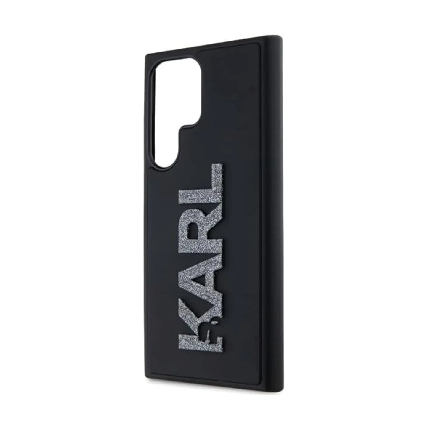 Karl Lagerfeld KLHCS24L3DMBKCK 3D Rubber Glitter Logo Case, Schwarz – Galaxy S24 Ultra