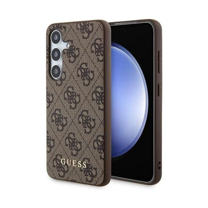 Guess 4G Metall Gold Logo Hülle Braun – Samsung Galaxy S24