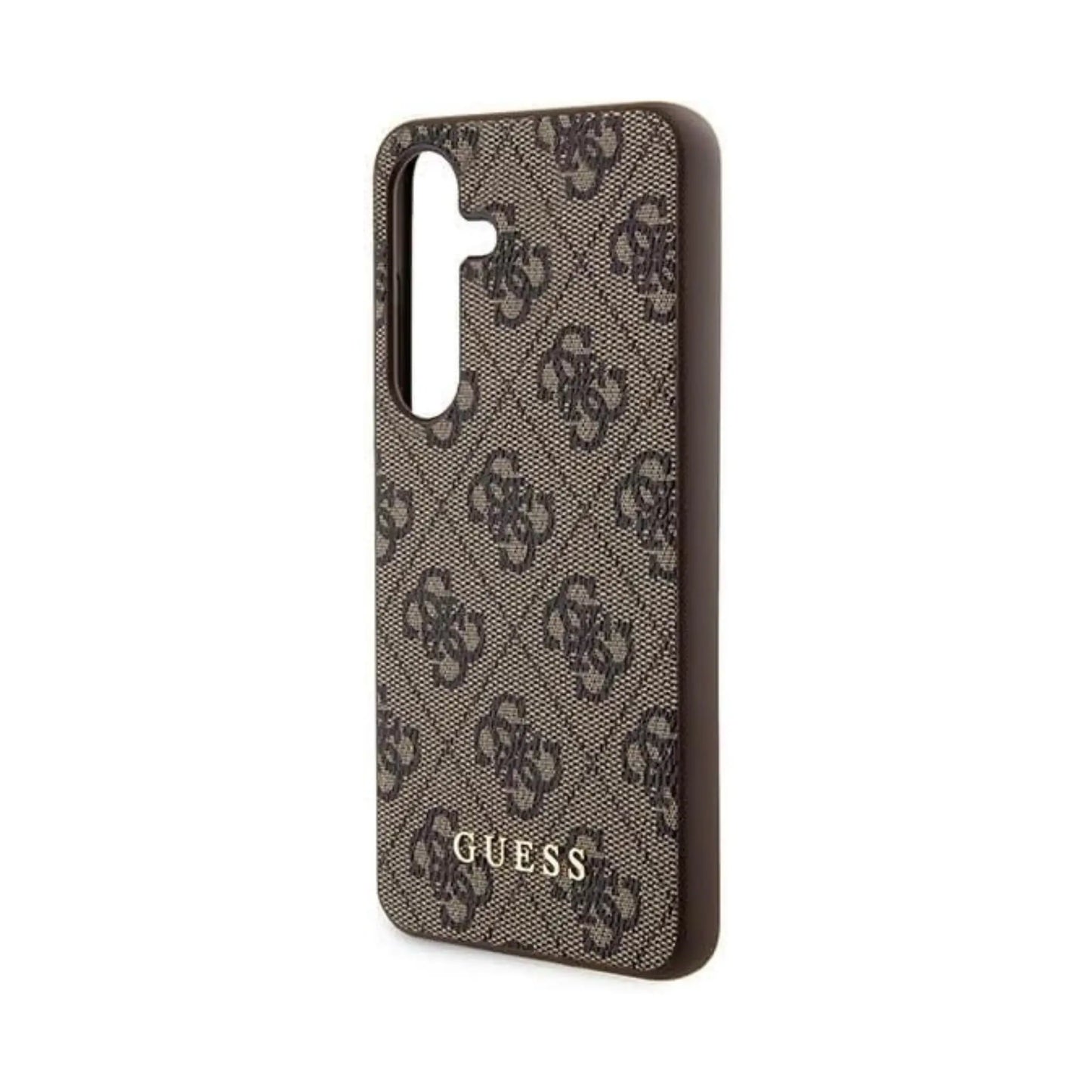 Guess 4G Metall Gold Logo Hülle Braun – Samsung Galaxy S24