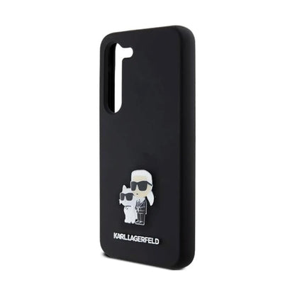 Karl Lagerfeld Hülle Silicone Karl & Choupette Metal Pin Schwarz – Galaxy S24