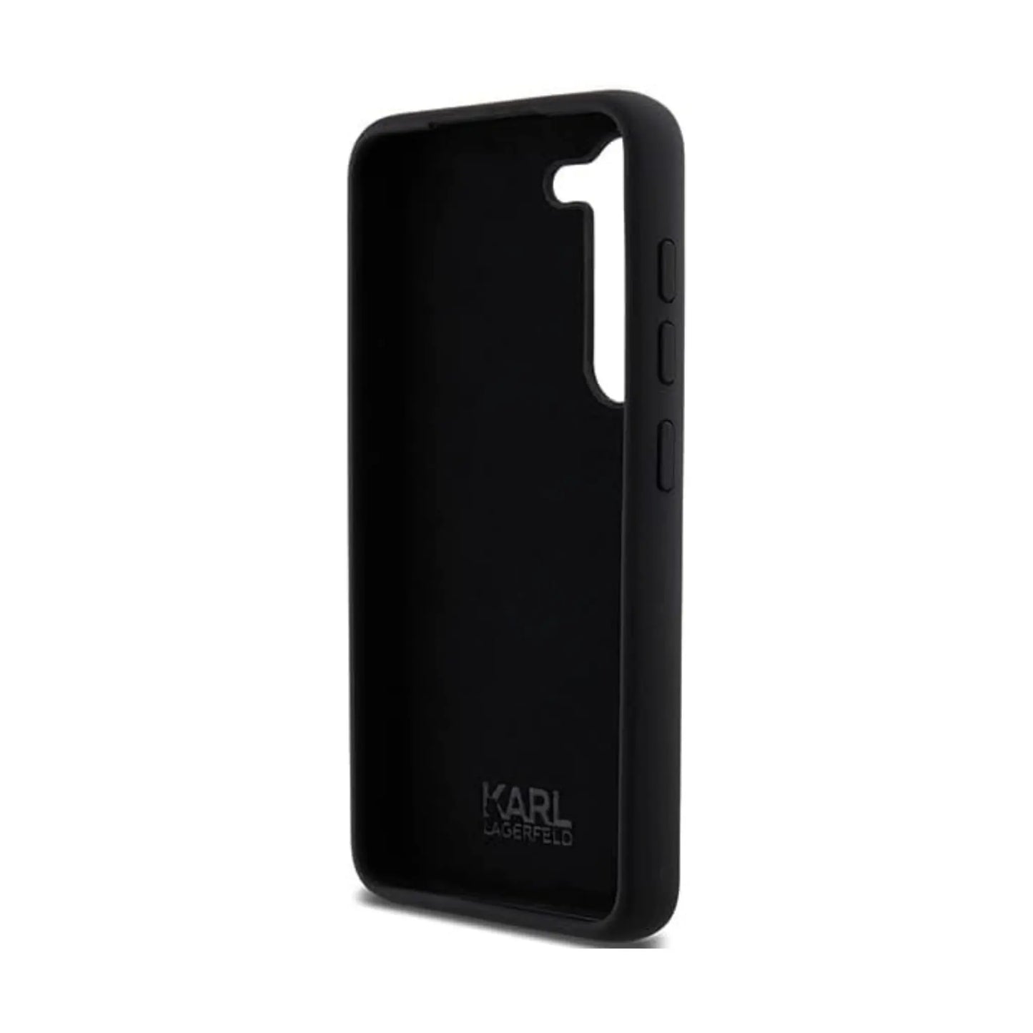 Karl Lagerfeld Hülle Silicone Karl & Choupette Metal Pin Schwarz – Galaxy S24