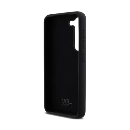 Karl Lagerfeld Hülle Silicone Karl & Choupette Metal Pin Schwarz – Galaxy S24