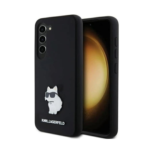 Karl Lagerfeld Hülle Silicone Choupette Metal Pin Schwarz – Galaxy S24