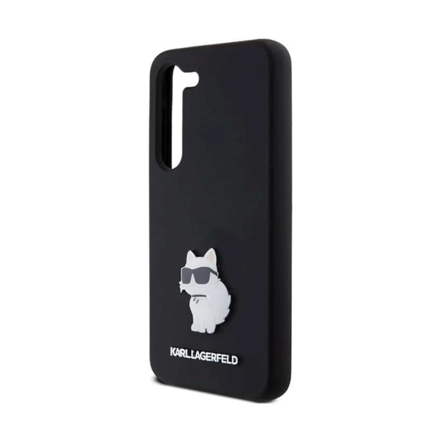 Karl Lagerfeld Hülle Silicone Choupette Metal Pin Schwarz – Galaxy S24