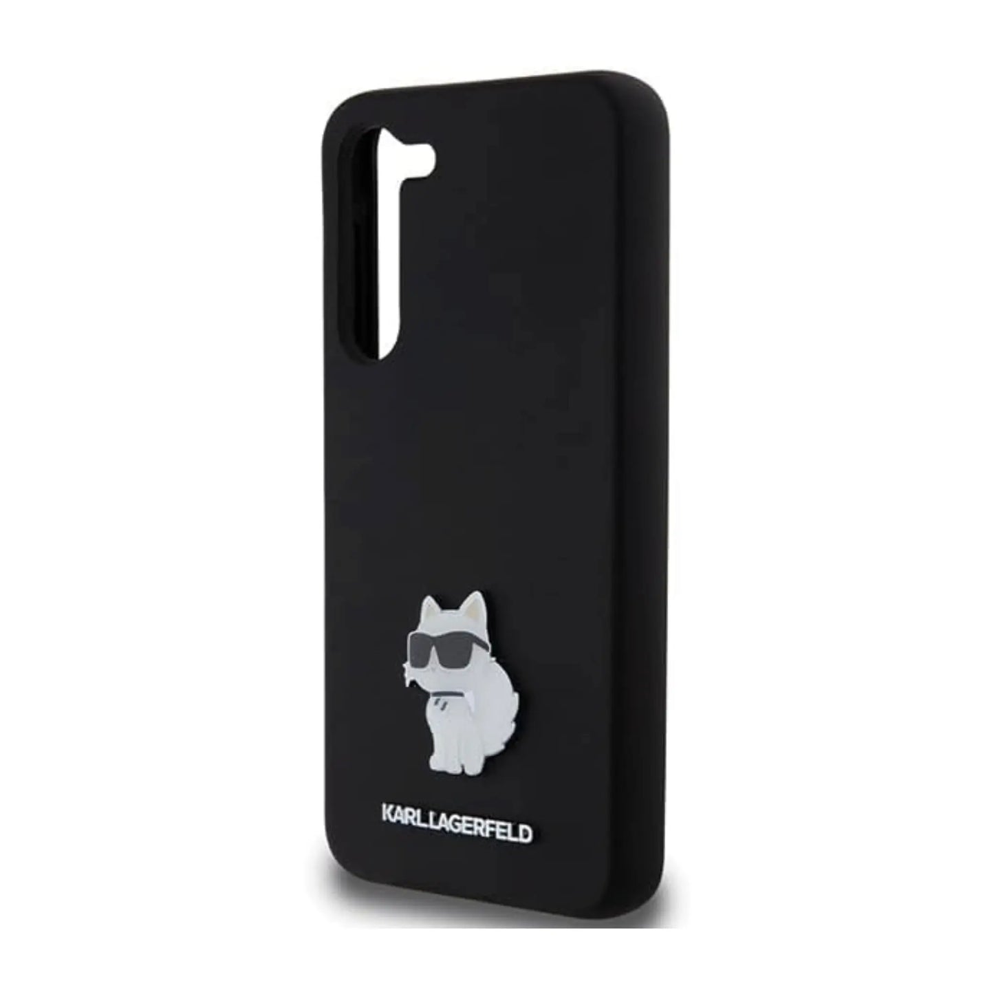 Karl Lagerfeld Hülle Silicone Choupette Metal Pin Schwarz – Galaxy S24+