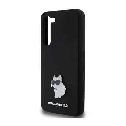 Karl Lagerfeld Hülle Silicone Choupette Metal Pin Schwarz – Galaxy S24+