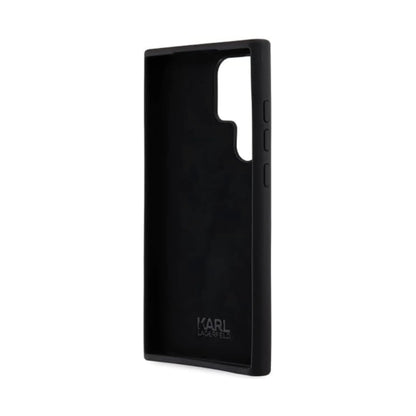 Karl Lagerfeld Hülle Silicone Choupette Metal Pin Schwarz – Galaxy S24 Ultra