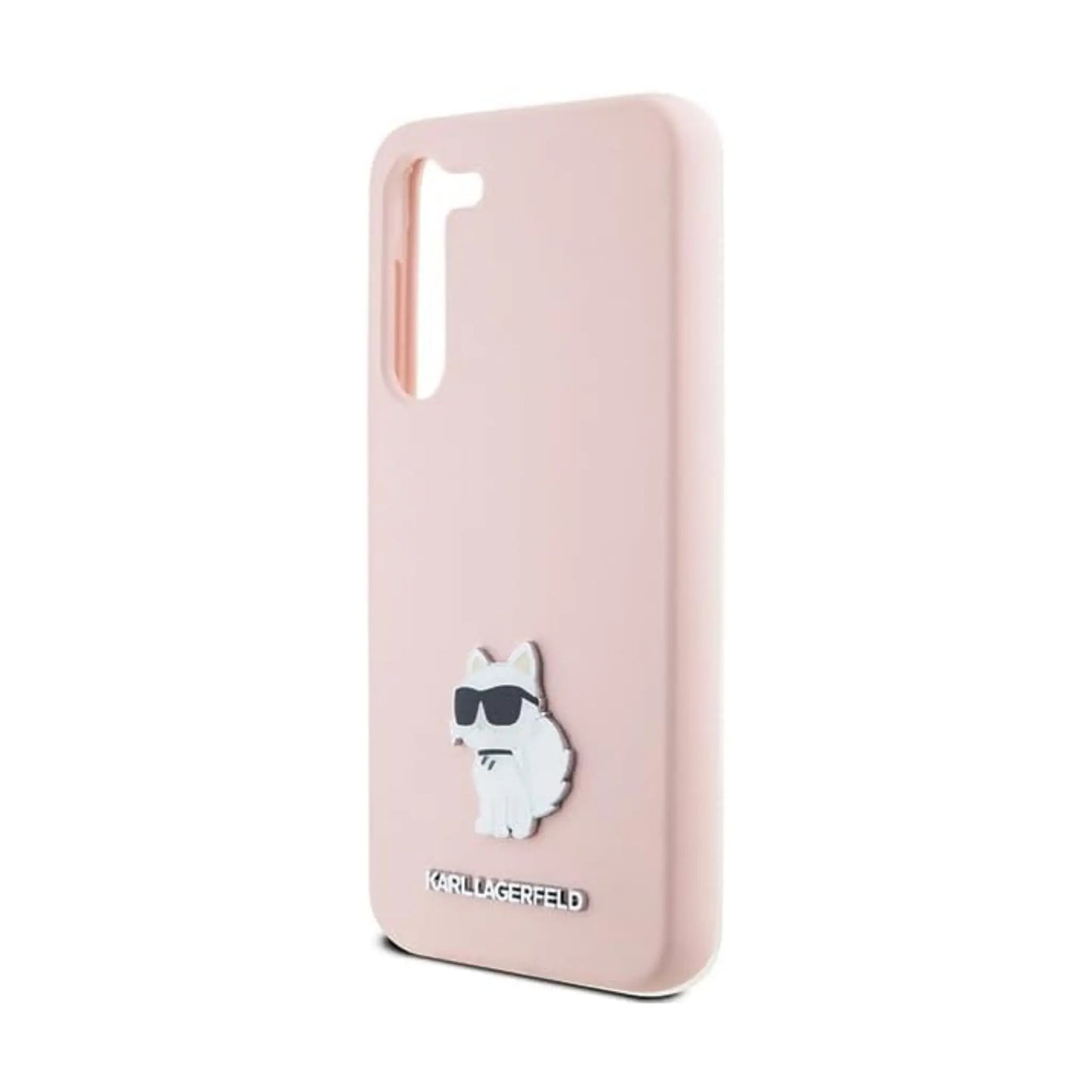 Karl Lagerfeld Hülle Silicone Choupette Metal Pin Rosa – Galaxy S24