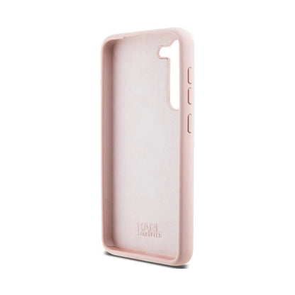 Karl Lagerfeld Hülle Silicone Choupette Metal Pin Rosa – Galaxy S24