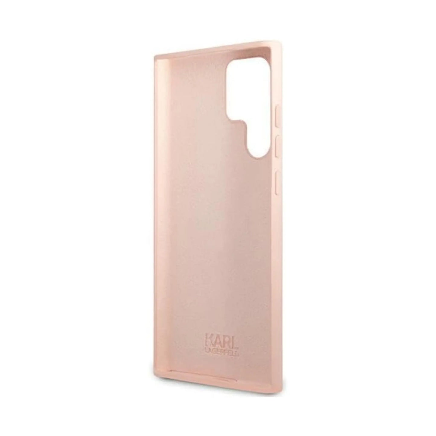 Karl Lagerfeld Hülle Silicone Choupette Metal Pin Rosa – Galaxy S24 Ultra