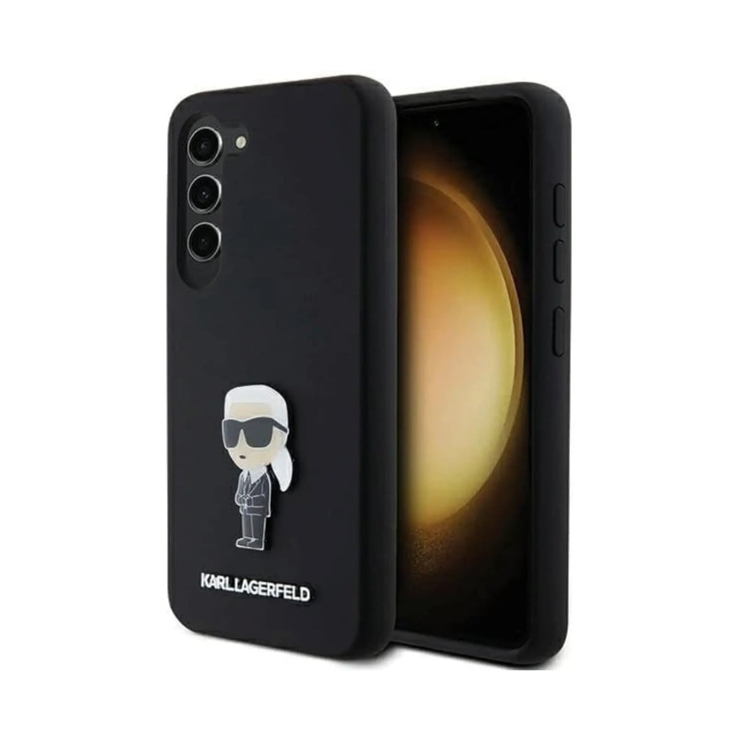 Karl Lagerfeld Hülle Silikon Ikonik Metall Pin Schwarz – Galaxy S24+