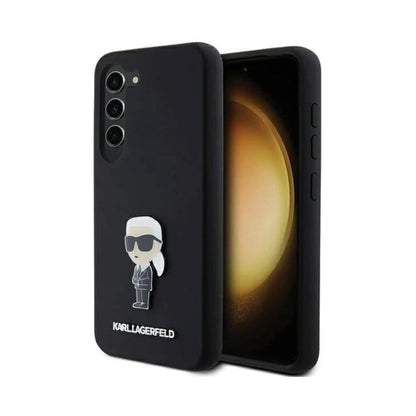 Karl Lagerfeld Hülle Silikon Ikonik Metall Pin Schwarz – Galaxy S24+