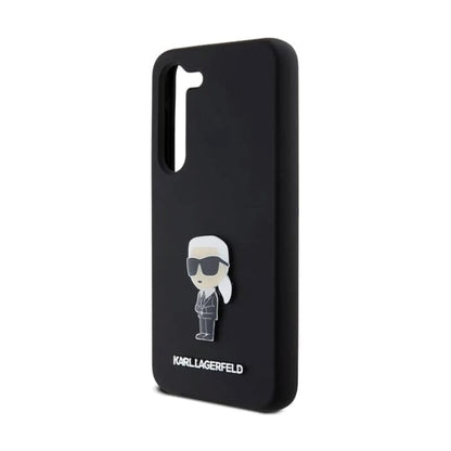 Karl Lagerfeld Hülle Silikon Ikonik Metall Pin Schwarz – Galaxy S24+