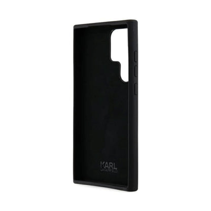 Karl Lagerfeld Hülle Silicone Ikonik Metal Pin Schwarz – Galaxy S24 Ultra