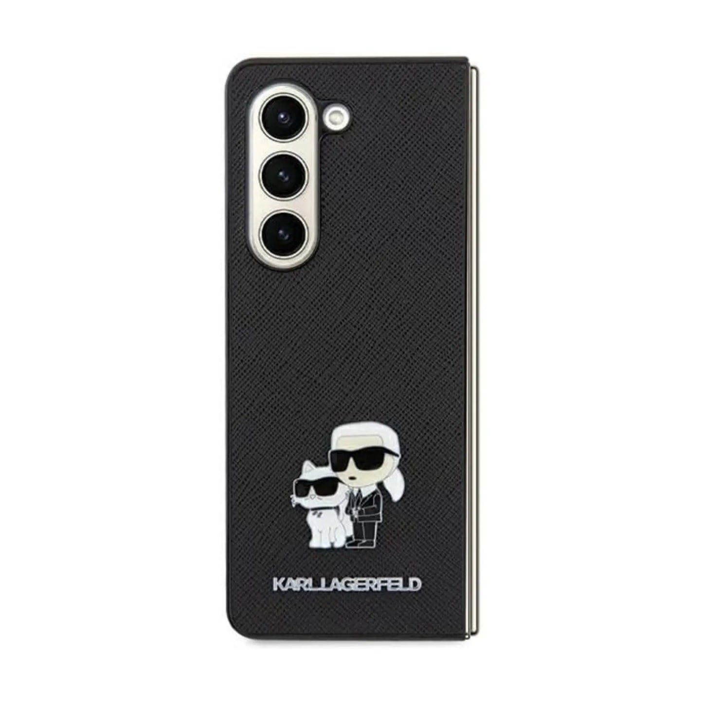 Karl Lagerfeld Saffiano Karl & Choupette Case, Schwarz – Galaxy A55 5G