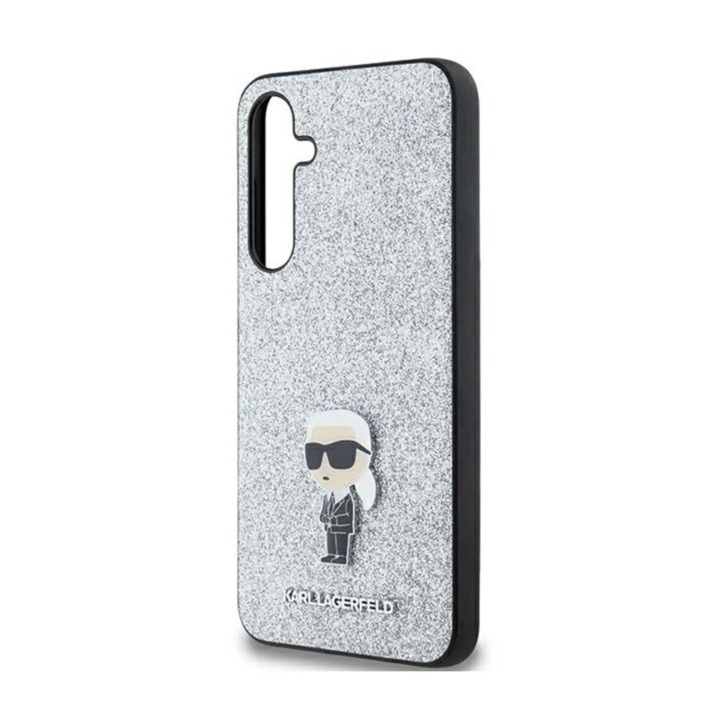 Karl Lagerfeld Hülle Glitter Ikonik Metal Pin Silber – Galaxy A35 5G